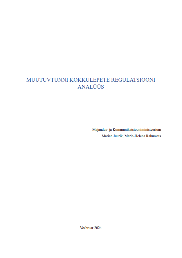 Muutuvtunni kokkulepete regulatsiooni analüüs tiitelleht