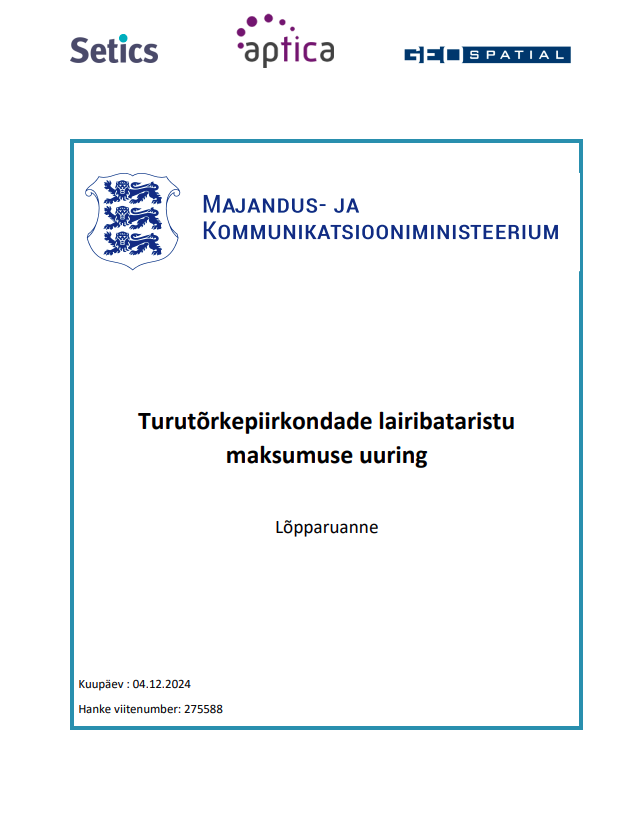 Turutõrkepiirkondade lairibataristu maksumuse uuring tiitelleht